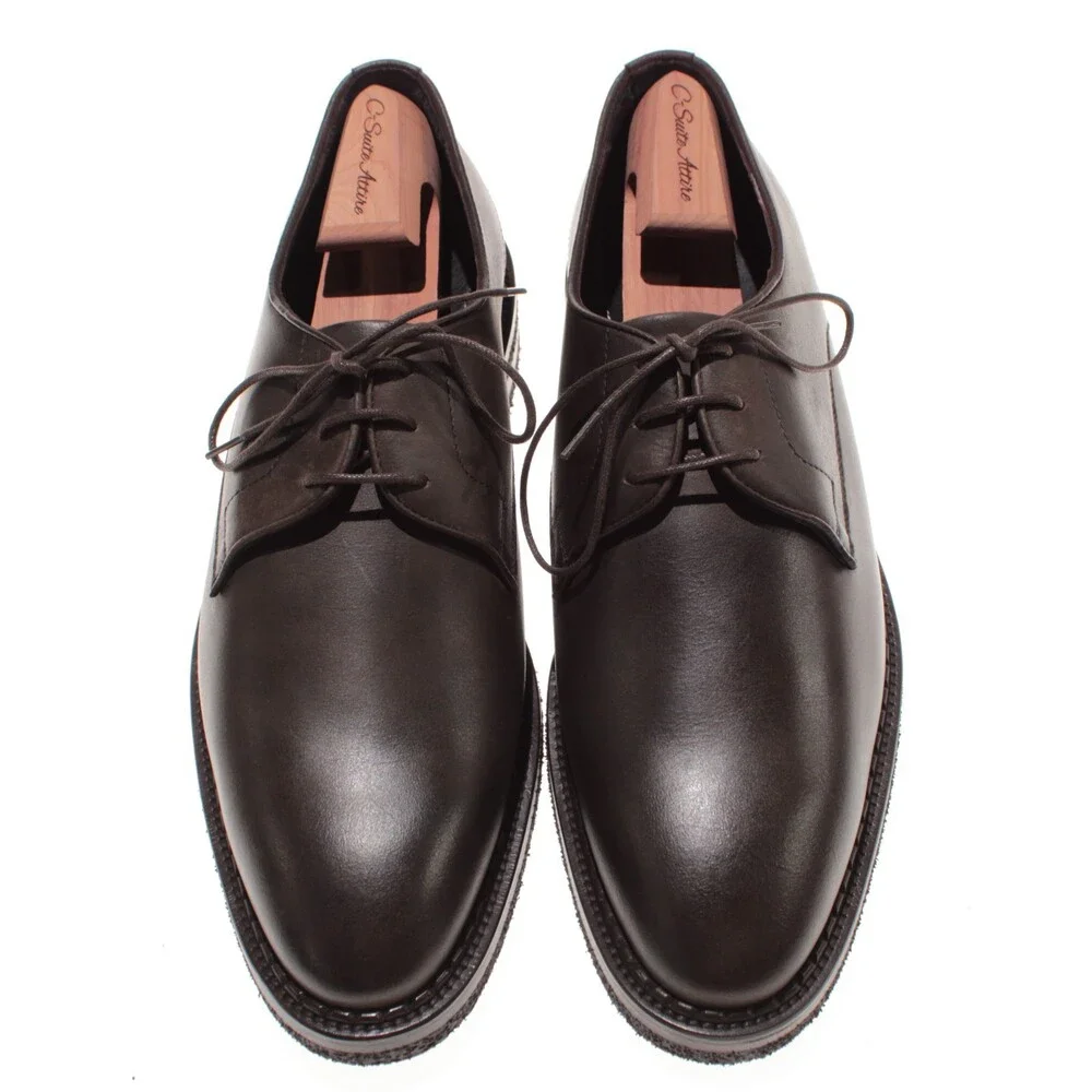 Di Bianco NWB Derby Dress Shoes Size 12 US in Dark Brown Leather Made in Italy
